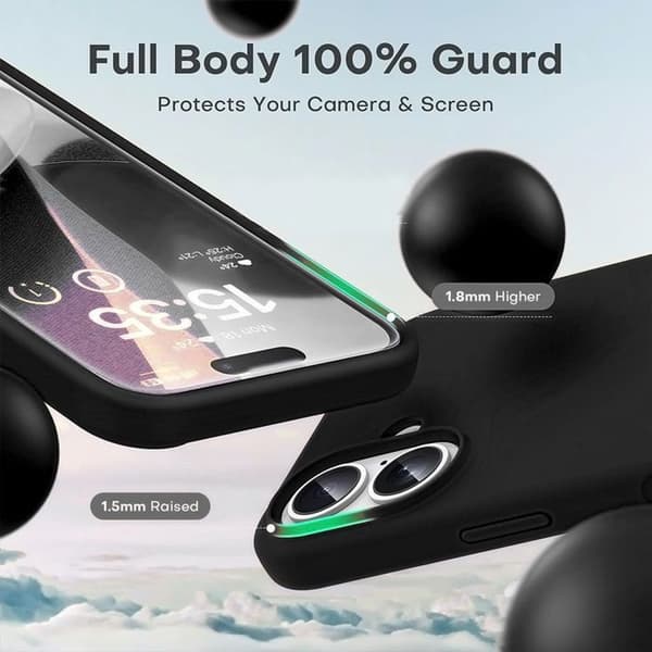 Mobilskal - BOOLING - för iPhone 17 Pro Max - Stötabsorberande Silikon med Blå Rem Mörkblå