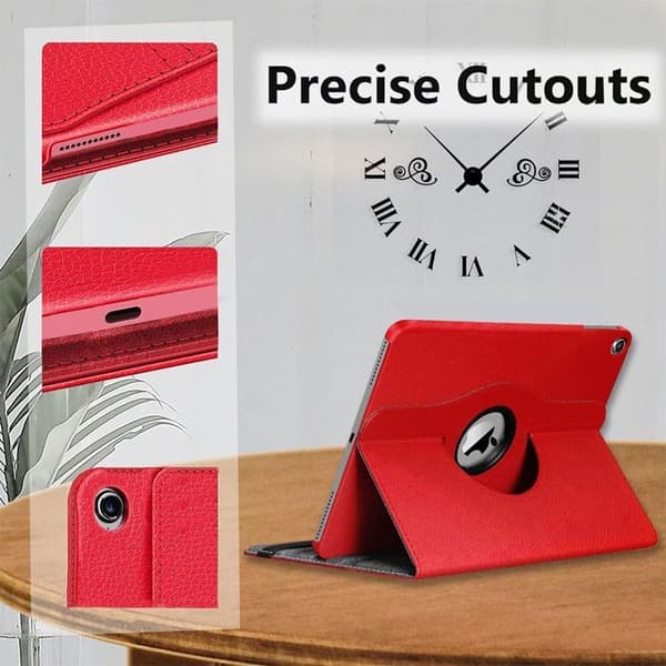 Coque + Härdat Glas - BOOLING - för iPad 10,2" - Rotera 360° - Röd - Optimal skydd Röd
