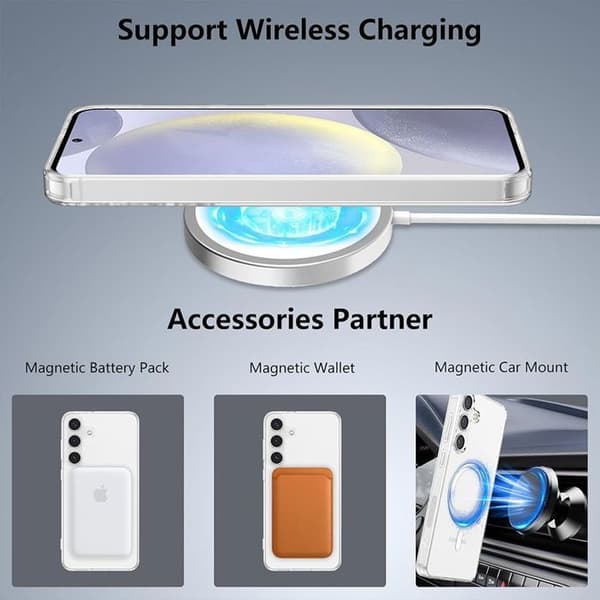 Skyddsskal - BOOLING® - Samsung Galaxy A06 - Magnetisk ring - 2 Tempererade glas - Stöttålig Transparent