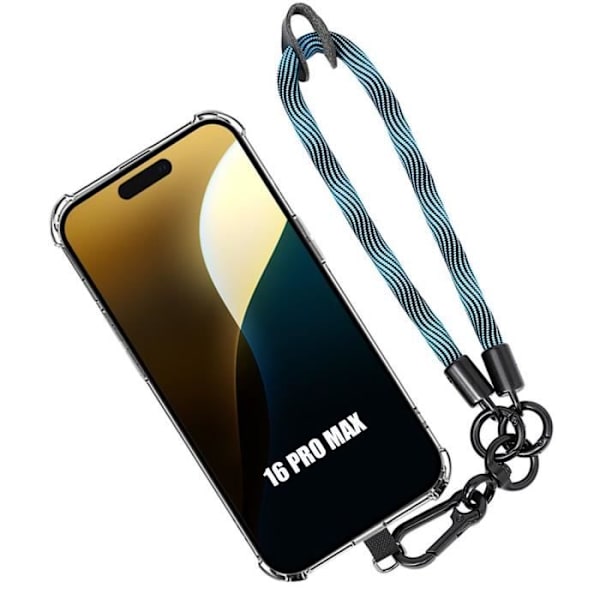 Fodral till iPhone 16 Pro Max, Anti-Scratch Silikonskydd med avtagbar rem Blå Blå