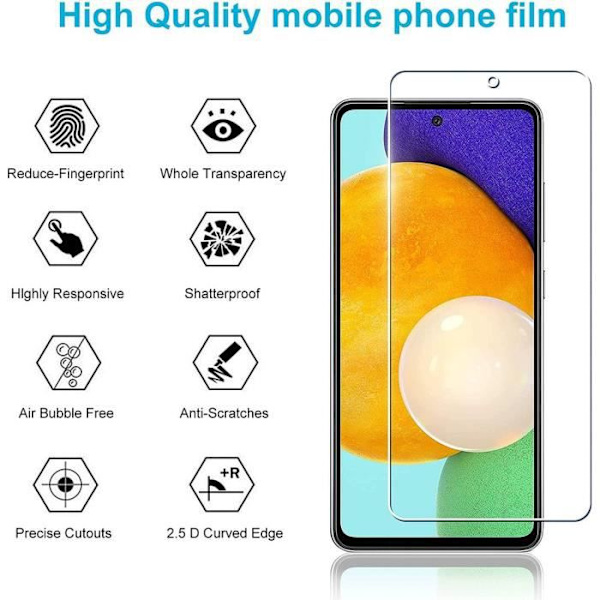 Skyddsfodral för Samsung Galaxy A52 4G-5G - BOOLING - Silikon + härdat glas - Svart och genomskinlig Svart, klar