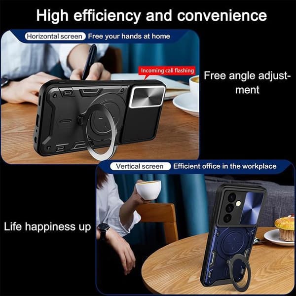 Skyddsskal - BOOLING - för Samsung Galaxy A07 - med mörkblå objektivskydd - 2 glas marinblå