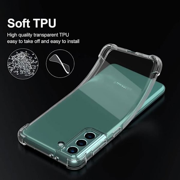 Skyddshölje - BOOLING - för Samsung S22 Plus - Hög motståndskraftig silikon - Förstärkta hörn - Transparent och mjukt Transparent