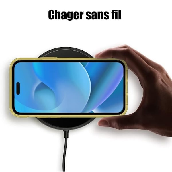 Silikonfodral för iPhone 14 Pro Halvtransparent Gul + 2 härdade skyddsglasögon