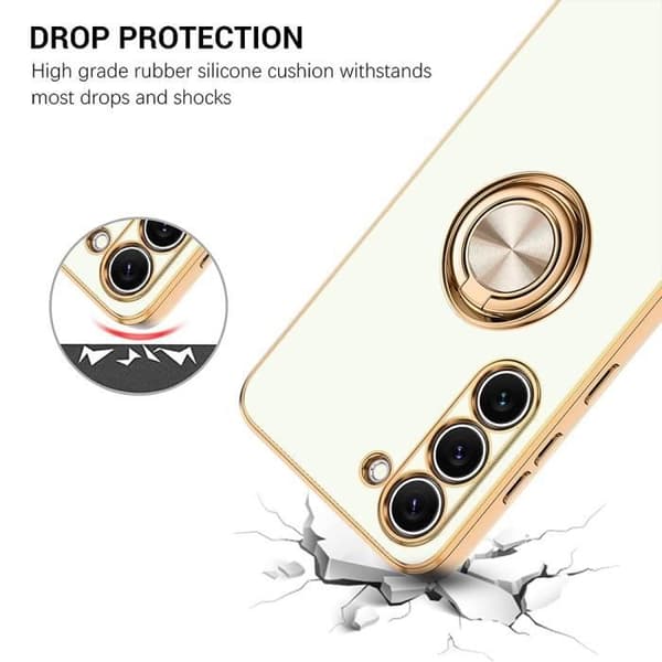 Coque - BOOLING - för Samsung Galaxy A52/A52s 5G - Stöttålig - Ringstöd - Vit Vit