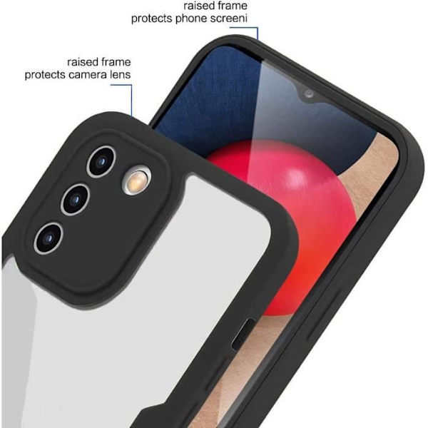 Fodral för Samsung A02S (6,5") Svart integrerat tjockt skydd 360 graders anti-skrapa förstärkt kant