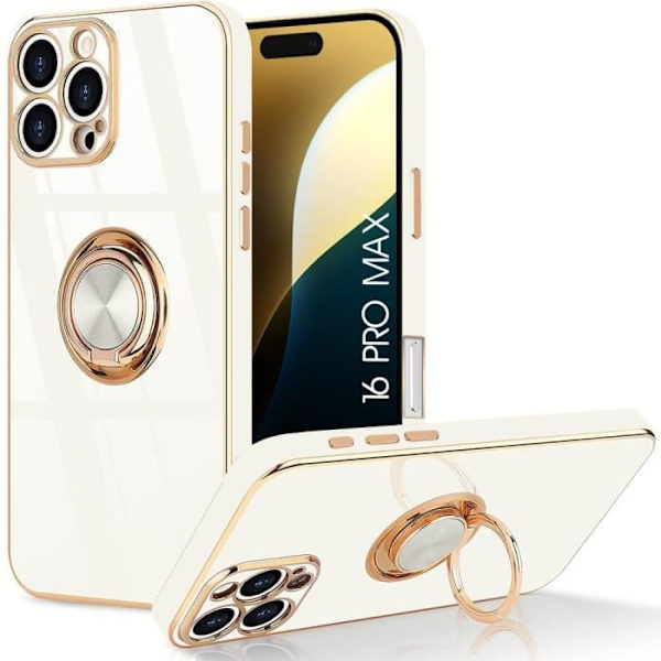 Silikonfodral för iPhone 16 Pro Max, Elegant Mjuk Stötsäker Anti-Scratch Vit
