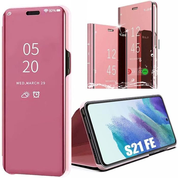 Fodral till Samsung Galaxy S21 FE - BOOLING - Fram- och bakskydd - Rosa - PC Rosa