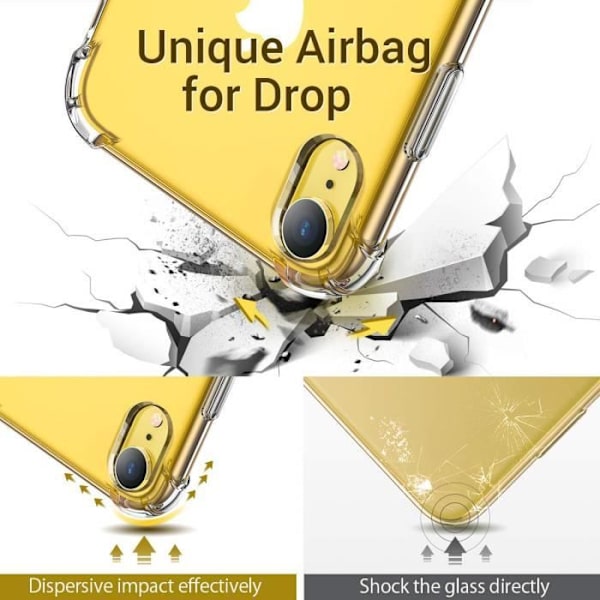 iPhone XR-fodral, stötsäkert skyddsfodral [Transparent] Extremt tunn hörnluftkudde för iPhone XR