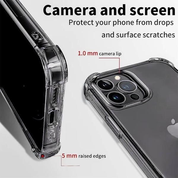 Skyddande skal för telefon - BOOLING - iPhone 16 Pro - TPU Stötsäkert - Transparent - 2 Härdat glas Transparent
