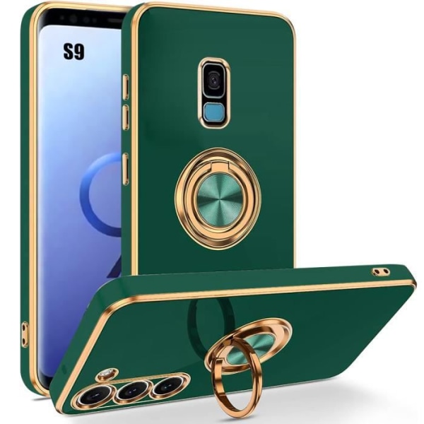 Etui til Samsung Galaxy S9 Protective TPU Shockproof med Ring Holder Midnight Green