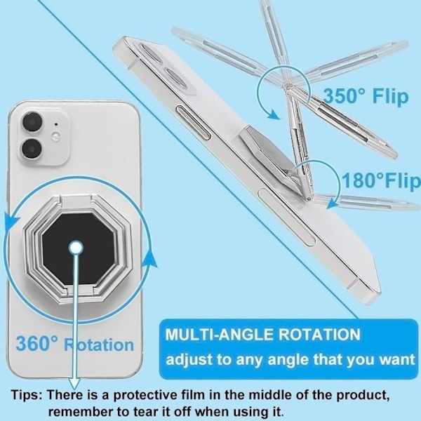 Coque för Samsung Galaxy S25 Plus (Galaxy S25+) - med roterbart silverstöd - BOOLING® Transparent