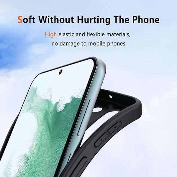 Skyddsfodral - BOOLING - Samsung Galaxy S23 Plus - Stötsäker - Mjuk - Svart med 2 Härdat Glas Svart