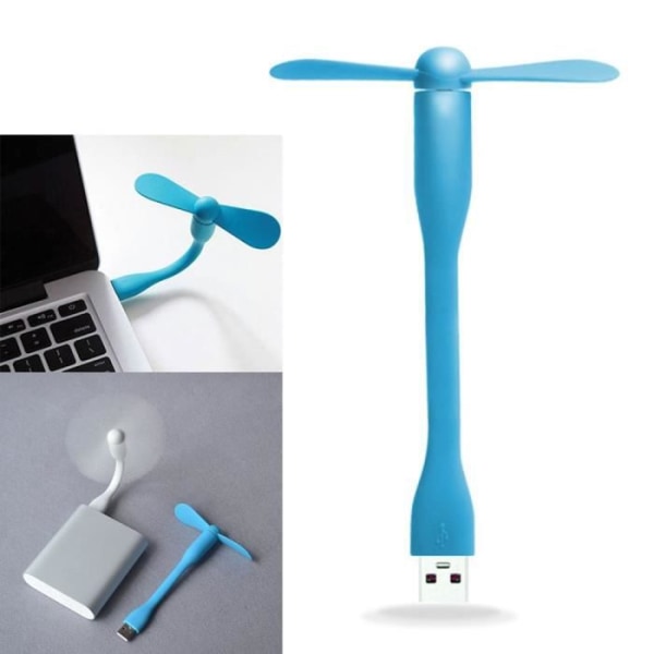 USB-fläkt - YIOU - Mini Flexibla Fläkt - 22 dB - Silikonblad - 14 cm Lång Blå