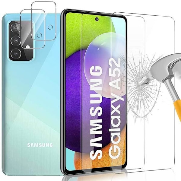 Skyddsfodral för Samsung Galaxy A52 4G-5G - BOOLING - Silikon + härdat glas - Svart och genomskinlig Svart, klar