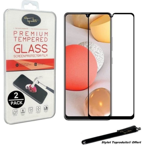 [2pack] Härdat glas för Samsung Galaxy A02S Skyddsfilm svarta kanter med Stylus Toproduits®