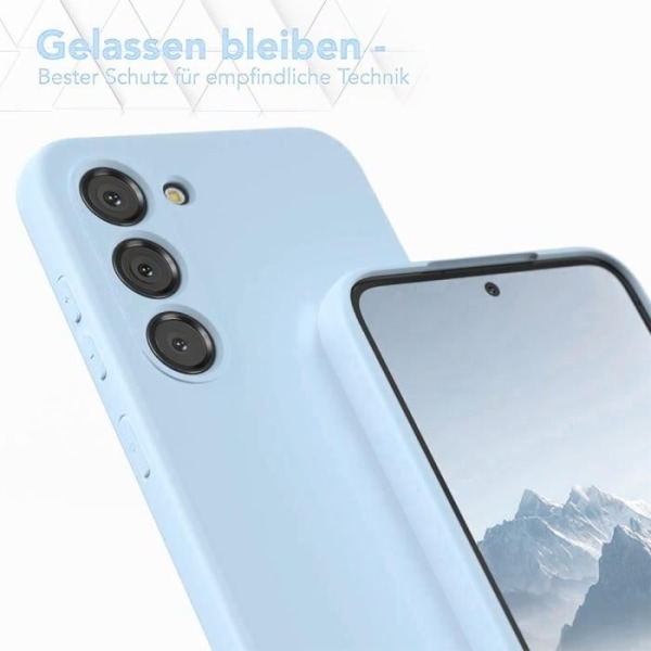 Fodral + 2 härdade glasögon för Samsung Galaxy A54 5G, tunna Lättvikts Effektivt stötsäkert silikonskydd Sky Blue