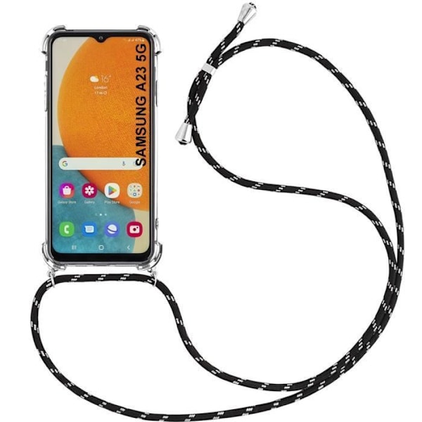 Skyddsfodral till Samsung Galaxy A23 5G - BOOLING - Smal och anti-chock - Svart Transparent-svart
