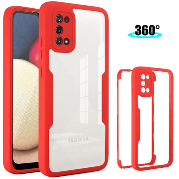 Fodral för Samsung A02S (6,5") Röd Hård Anti-Scratch 360 graders helkroppsskydd Solid
