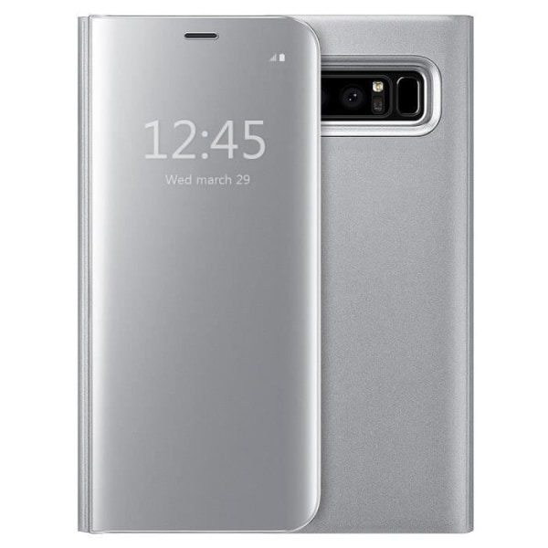 Fodral till Samsung Galaxy Note 8 ,Clear View Smart Cover Stativ Spegel Stötsäkert skal - Silver