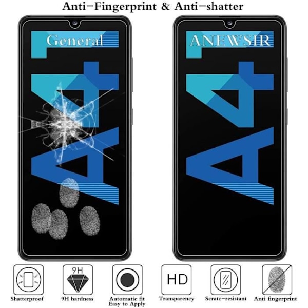 3 delar härdat glas för Samsung Galaxy A41, Anti-Scratch Bubble Free 9H hårdhet Ultra Clear Skärmskydd för Samsung Galaxy