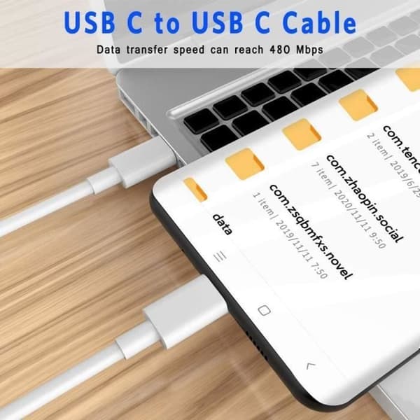 USB-C-kabel 1M BOOLING för Xiaomi Redmi 14C 13C Redmi Note 13 4G-5G Note 13 Pro Plus 5G - Vit Vit