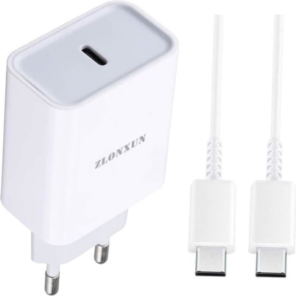 USB C nätladdare med kabel för Samsung Galaxy 21-S20 FE-S20-S21+-20 Plus-A71-A72-A52-A51[242]