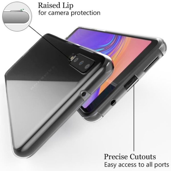 Helkroppsfodral för Samsung Galaxy A7 (2018), skyddskåpa Stötsäkert skyddsfodral och transparent härdat glas från NALIA Transparent