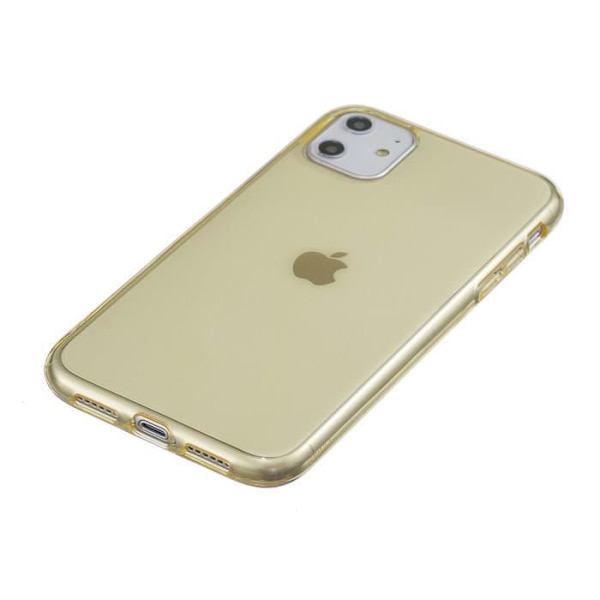 Mjukt flexibelt fodral för Apple iPhone 11 Pro Max (6,5"), genomskinligt fodral 2 STK härdat glasfilm + 1 ST TPU Silikon Slim Cover Gul
