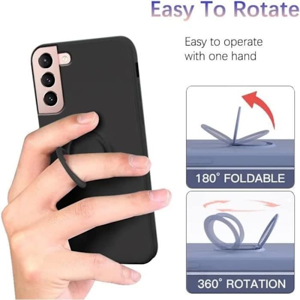 Coque Silikon - BOOLING - Samsung Galaxy S23 Plus - Svart - Stödring - Mjuk Svart