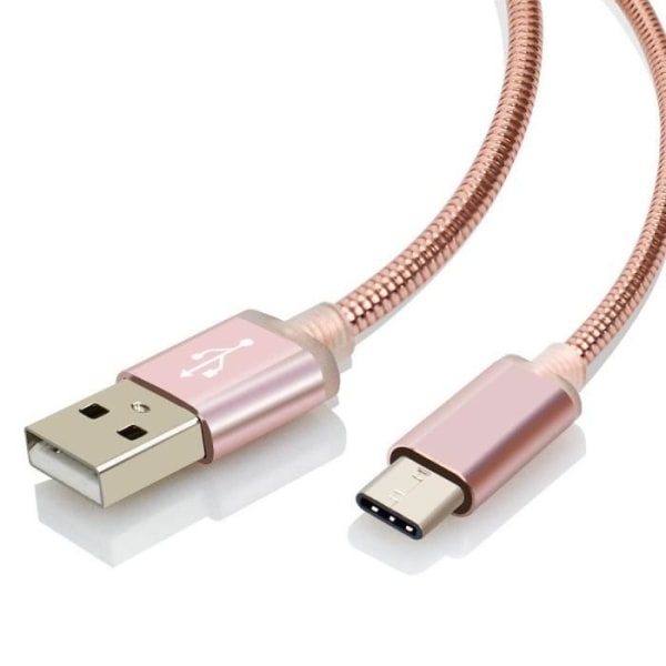 USB Typ C-kabel, 1M - Rosa metall