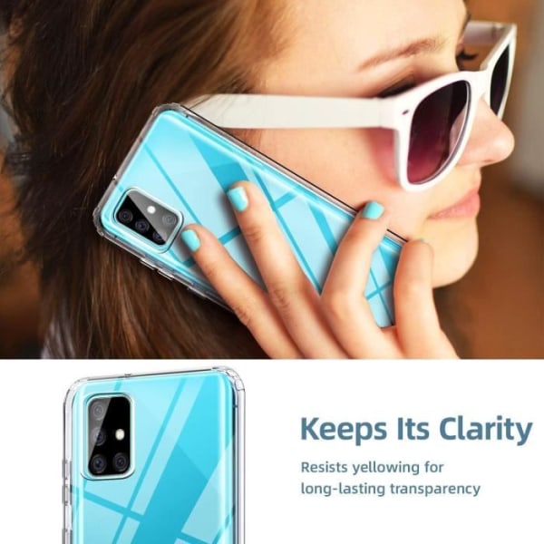 Fodral för Samsung Galaxy A51, 360 graders genomskinligt skydd Stötsäkert Anti-skrapa Helkroppsbumper TPU Fodral HouTF