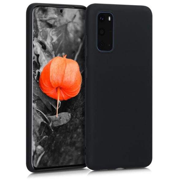 Coque - kwmobile - Samsung Galaxy S20 - Matt svart silikon - Hel skydd - Modern design Svart