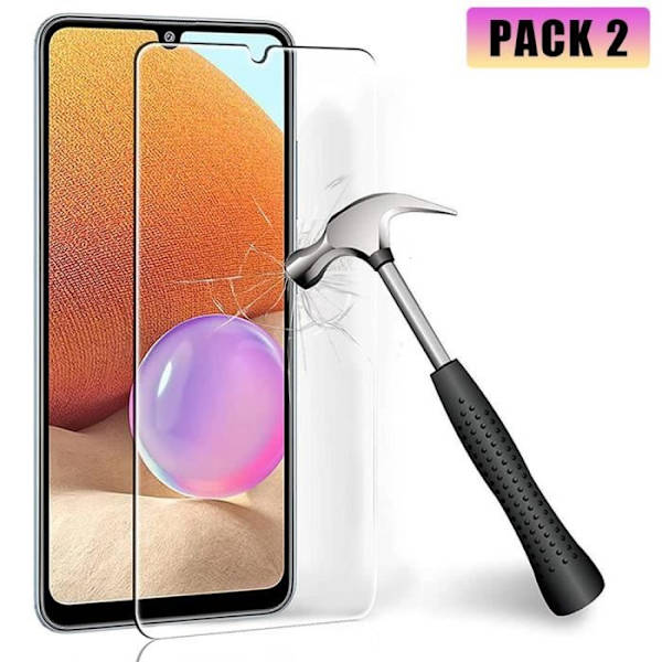 Härdat glas - PROSHOP - för Samsung A32 4G - Motstånd 9H - Rep resistant - Pack med 2 skärmskydd Transparent