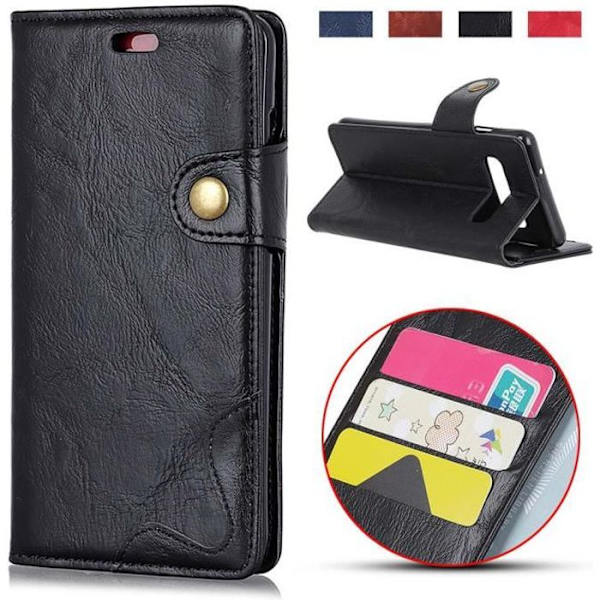 Fodral - Samsung - Galaxy S10 - Plånboksfodral - PU-läder - Stötsäker - Svart Svart