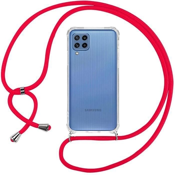 Skyddsskal - PROSHOP - Samsung Galaxy M32/A22 4G - Mjuk - Transparent-röd - Repfria transparent-röd