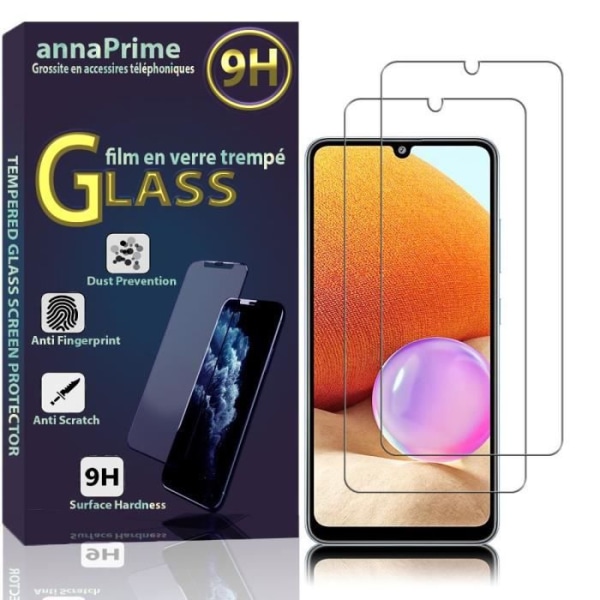 För Samsung Galaxy A32- A32 4G 6,4": Lot - Paket med 2 skärmskydd av härdat glas