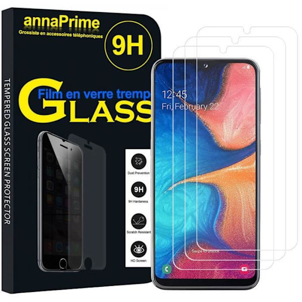 För Samsung Galaxy A20E/ A20e Dual SIM 5,8": 3-pack skärmskydd i härdat glas TRANSPARENT