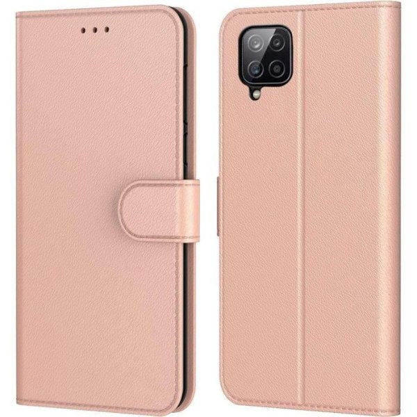 Etui til Samsung A22 4G (6,4") Pink Anti-Scratch Card Opbevaring med Note Opbevaring Lædereffekt 360 graders beskyttelse Rosa