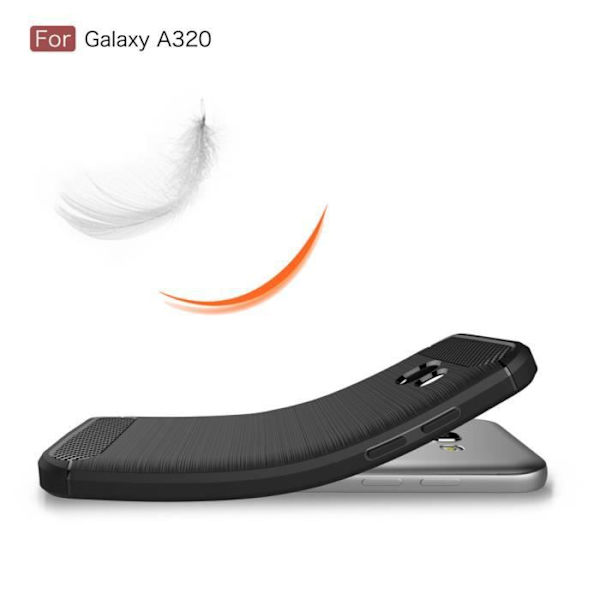 Fodral för Samsung Galaxy A7 2017 Fodral Skyddande kolfiber Ultralätt mjuk gummi TPU Premium Silikongrå