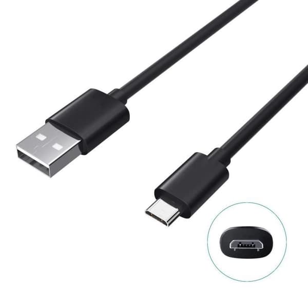 Micro USB-kabel - E.F.CONNECTION - för Samsung Galaxy - 1M - Svart - Kompatibel med Android