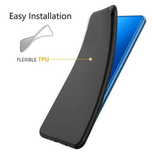 FZ 2-pak etui til Samsung Galaxy A41 (6,1"), anti-fald cover TPU Silikone beskyttende sort skal gave.