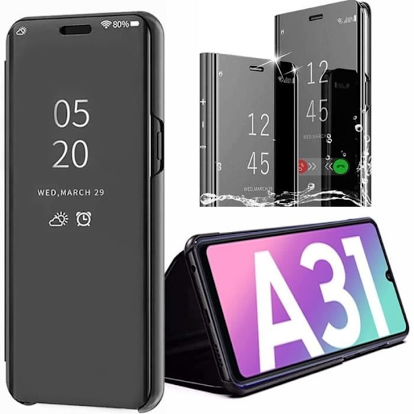 Fodral för Samsung A31 (6,4") Soft Smart View fram- och bakskydd Svart Svart