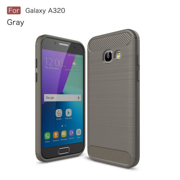 Fodral för Samsung Galaxy A7 2017 Fodral Skyddande kolfiber Ultralätt mjuk gummi TPU Premium Silikongrå