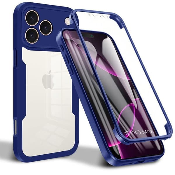 Skyddsskåp - BOOLING - för iPhone 17 Pro Max - Heltäckande skydd - Stötabsorberande - Modern design marinblå