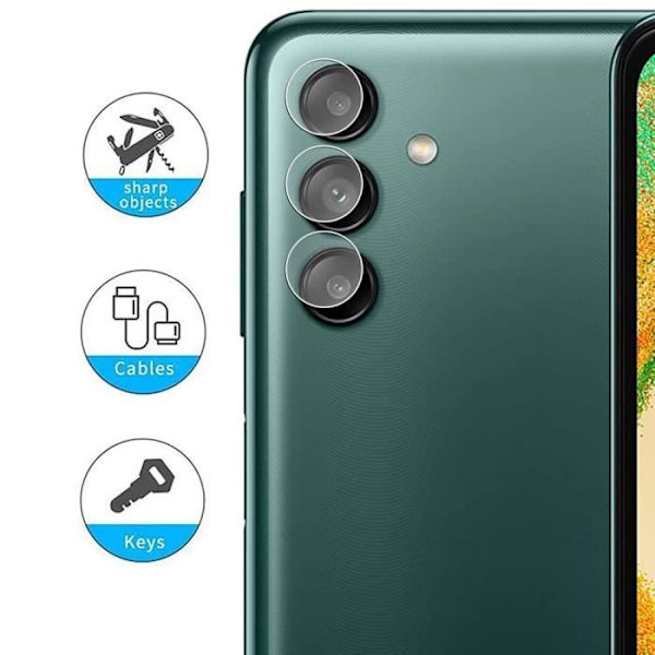 2 härdade glasögon för bakkamera för Samsung Galaxy A04s Transparent