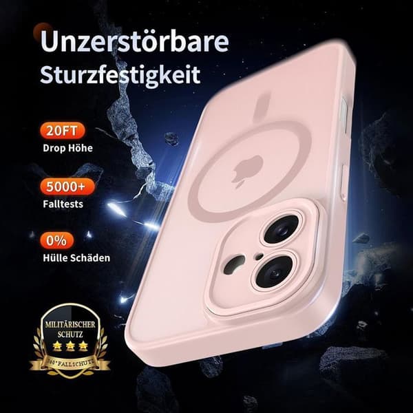 Skyddsfodral - BOOLING - för iPhone 17 Pro Max - Rosa - Stötsäker - 2 Härdat Glas Rosa