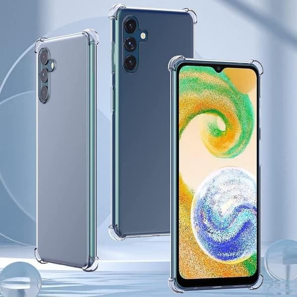 Silikonfodral för Samsung A04s förstärkta hörn Transparent Stötsäker