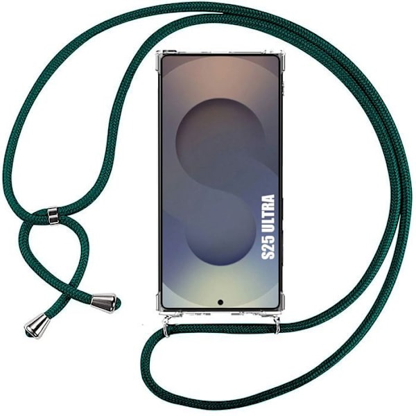 Coque för Samsung Galaxy S25 Ultra - Skydd med Grön Snodd - BOOLING® Transparent