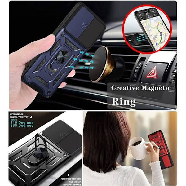 Skyddande skal - PROSHOP - för Samsung S21 Plus - Stötsäker - Repfri - Bakre ring - Mörkblå marinblå